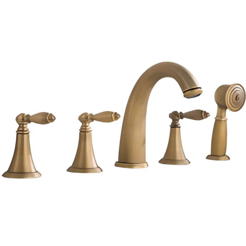 Vòi lavabo 5 lỗ Kanly GCB22 nóng lạnh bằng đồng cổ điển