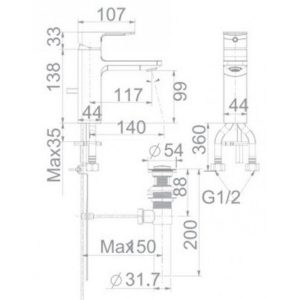 Ảnh công trình thực tế Vòi Lavabo American Standard WF-1301BHG Nóng Lạnh Màu Ghi Acacia Evolution