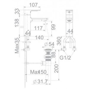 Ảnh công trình thực tế Vòi Lavabo American Standard WF-1301CS Nóng Lạnh Màu Vàng Acacia Evolution