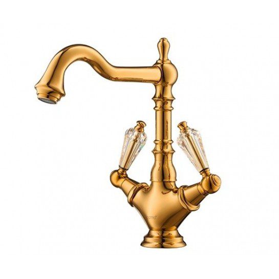 Vòi Lavabo COTTO CT2223C17ST#GR Nóng Lạnh Thân Cao Màu Vàng