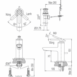 Ảnh công trình thực tế Vòi Lavabo INAX LFV-4102S Nóng Lạnh