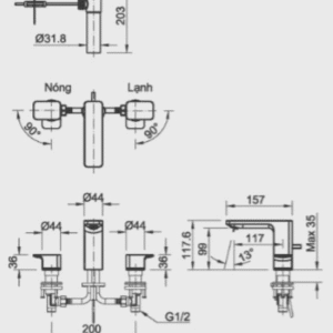 Ảnh công trình thực tế Vòi Lavabo INAX LFV-5010S Nóng Lạnh 3 Lỗ