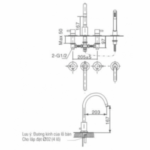 Ảnh công trình thực tế Vòi Lavabo INAX LFV-7000B Nóng Lạnh 3 Lỗ