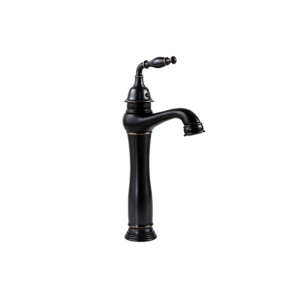 Vòi Lavabo Kanly Cổ Cao GCA14B Bằng Đồng Cổ Điển Màu Đen