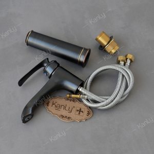 Ảnh công trình thực tế Vòi Lavabo Kanly GCA41B Nóng Lạnh Cổ Cao Bằng Đồng Màu Đen