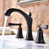 Vòi Lavabo Kanly GCB02B Nóng Lạnh 3 Lỗ Bằng Đồng Màu Đen - ảnh 2