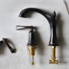 Vòi Lavabo Kanly GCB02B Nóng Lạnh 3 Lỗ Bằng Đồng Màu Đen - ảnh 4