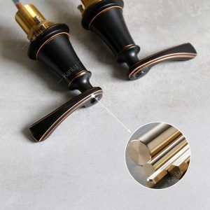 Ảnh công trình thực tế Vòi Lavabo Kanly GCB02B Nóng Lạnh 3 Lỗ Bằng Đồng Màu Đen
