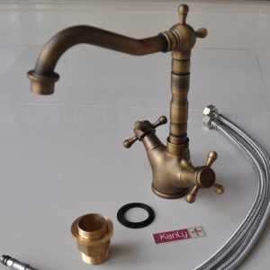 Ảnh công trình thực tế Vòi lavabo Kanly GCC05 nóng lạnh bằng đồng cổ điển