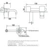 Vòi lavabo Kanly GCT04 nóng lạnh gắn tường bằng đồng - ảnh 4