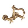 Vòi lavabo Kanly GCT06 nóng lạnh gắn tường bằng đồng