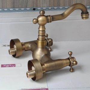 Ảnh công trình thực tế Vòi lavabo Kanly GCT06 nóng lạnh gắn tường bằng đồng