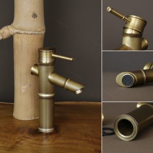 Ảnh công trình thực tế Vòi Lavabo Kanly GCV02 Nóng Lạnh Bằng Đồng Hình Ống Tre