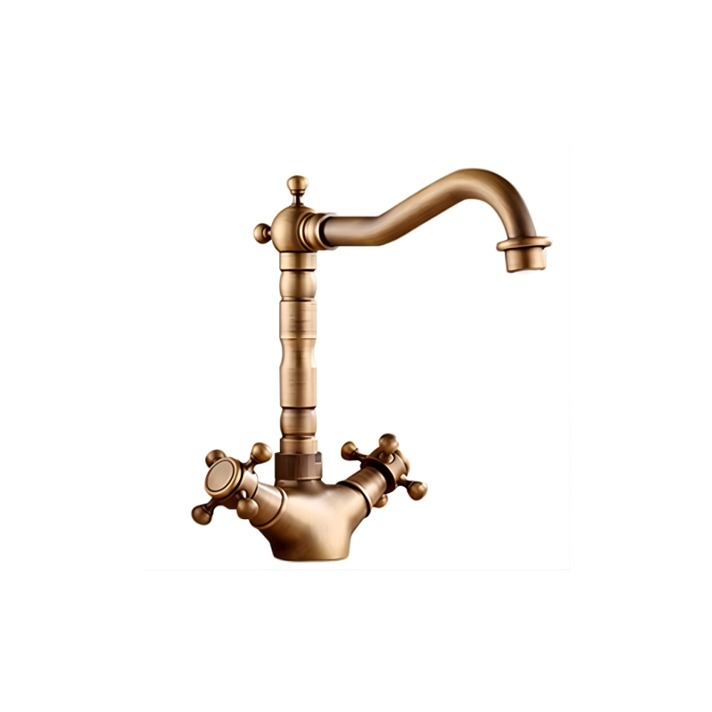 Vòi Lavabo Kanly GCV05 Nóng Lạnh Bằng Đồng Cổ Điển