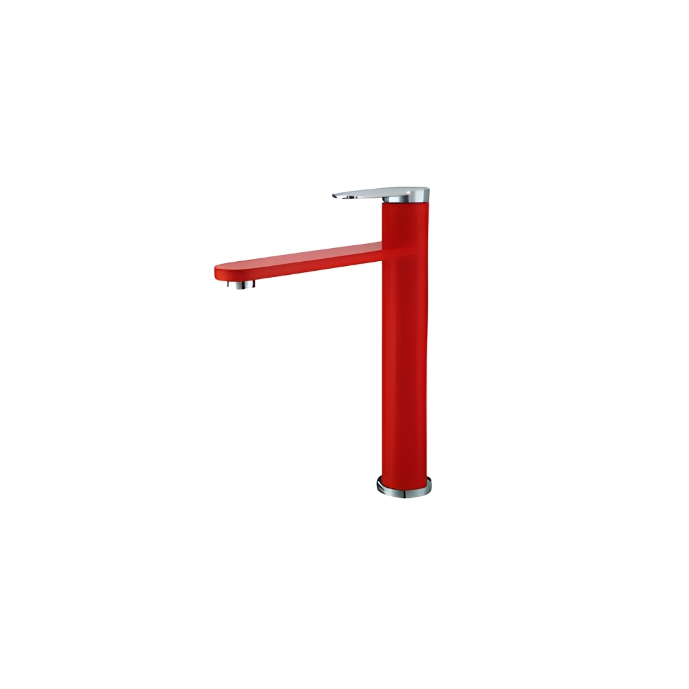 Vòi Lavabo Kanly KLA18 Nóng Lạnh Bằng Đồng Màu Đỏ
