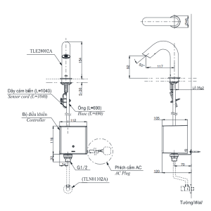 Ảnh công trình thực tế Vòi Lavabo TOTO TLE28002A/TLE01502A1/TLN01102A Cảm Ứng Nước Lạnh