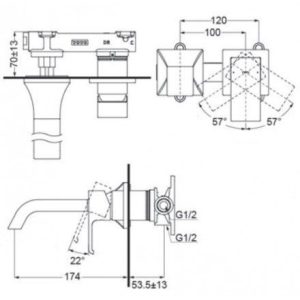 Ảnh công trình thực tế Vòi Lavabo TOTO TLG08307B Gật Gù Nóng Lạnh Gắn Tường GC (2 Lỗ)