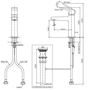 Ảnh công trình thực tế Vòi Lavabo TOTO TLG10301V Gật Gù Nóng Lạnh GB