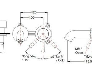 Ảnh công trình thực tế Vòi Lavabo TOTO TLS02307B Gật Gù Nóng Lạnh Gắn Tường LN (2 Lỗ)