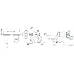 Ảnh công trình thực tế Vòi Lavabo TOTO TLS04308B Gật Gù Nóng Lạnh Gắn Tường LF (2 Lỗ)