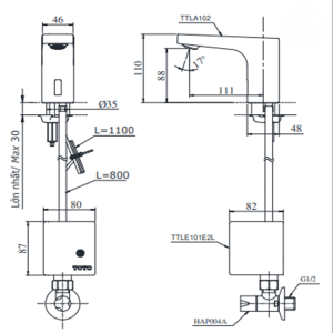 Ảnh công trình thực tế Vòi Lavabo TOTO TTLA102/TTLE101E2L/HAP004A Cảm Ứng Nước Lạnh ( Dùng Điện )