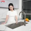 Vòi rửa bát dây rút Konox Venice Gun Metal - ảnh 4