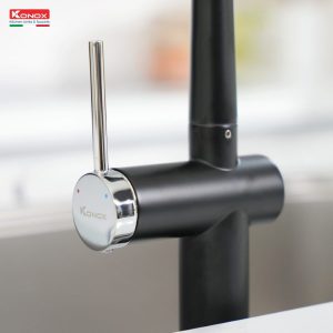 Ảnh công trình thực tế Vòi rửa bát dây rút Konox Volta Black