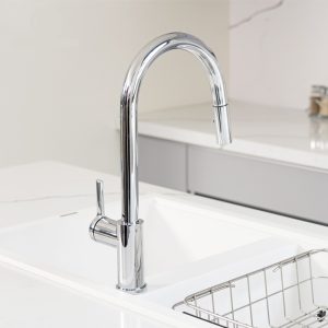 Ảnh công trình thực tế Vòi rửa bát dây rút KONOX Alto Smart Chrome