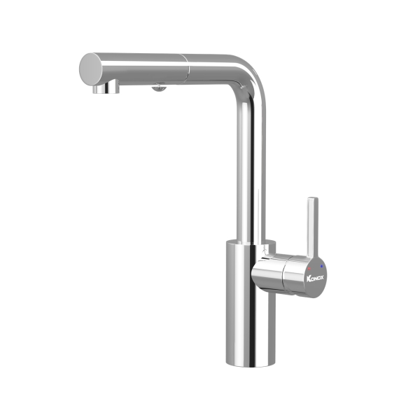 Vòi rửa bát dây rút Konox Vira Chrome