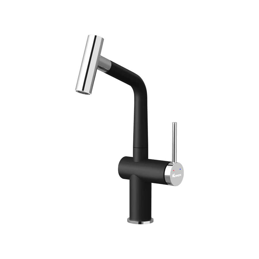 Vòi rửa bát dây rút Konox Volta Black