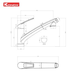 Ảnh công trình thực tế Vòi rửa bát Konox phong cách nội địa Nhật Bản Kira Chrome