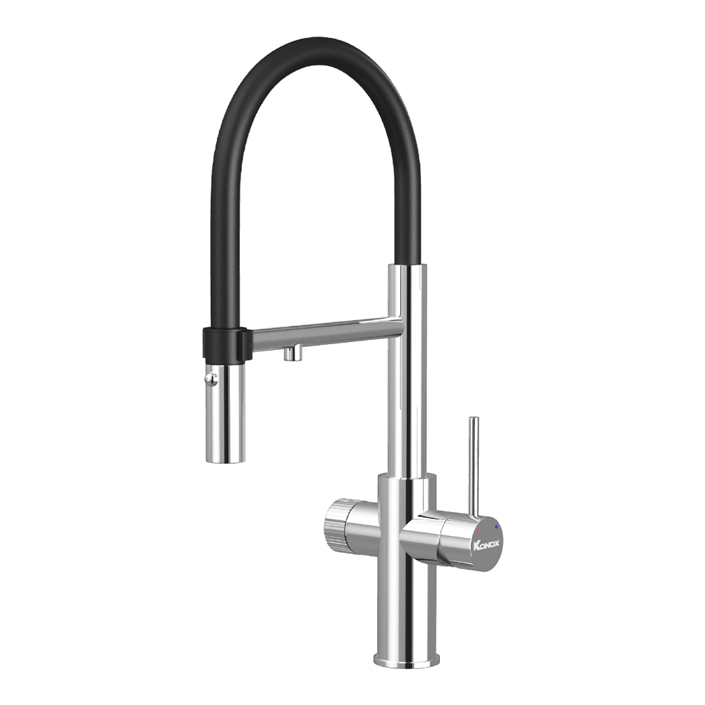 Vòi rửa bát thân mềm 3 đường nước Konox Combi Chrome