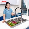 Vòi rửa bát thân mềm 3 đường nước Konox Combi Chrome - ảnh 7