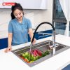 Vòi rửa bát thân mềm 3 đường nước Konox Combi Chrome - ảnh 4