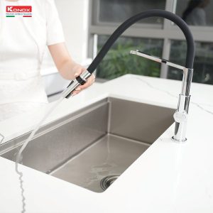 Ảnh công trình thực tế Vòi rửa bát thân mềm Konox Tema Chrome