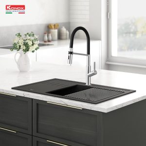 Ảnh công trình thực tế Vòi rửa bát thân mềm Konox Tema Chrome