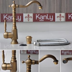 Ảnh công trình thực tế Vòi rửa chén bát Kanly GCC04 nóng lạnh bằng đồng cổ điển