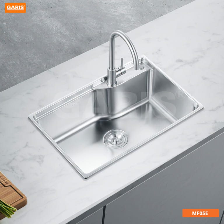Vòi Rửa Chén GARIS MF05E Nóng Lạnh Inox 304 Bóng Xước Mờ