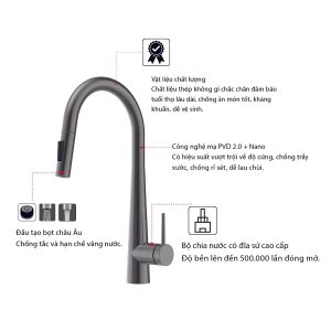 Ảnh công trình thực tế Vòi rửa chén Hafele HT24-SH1P417 570.85.441 màu titan
