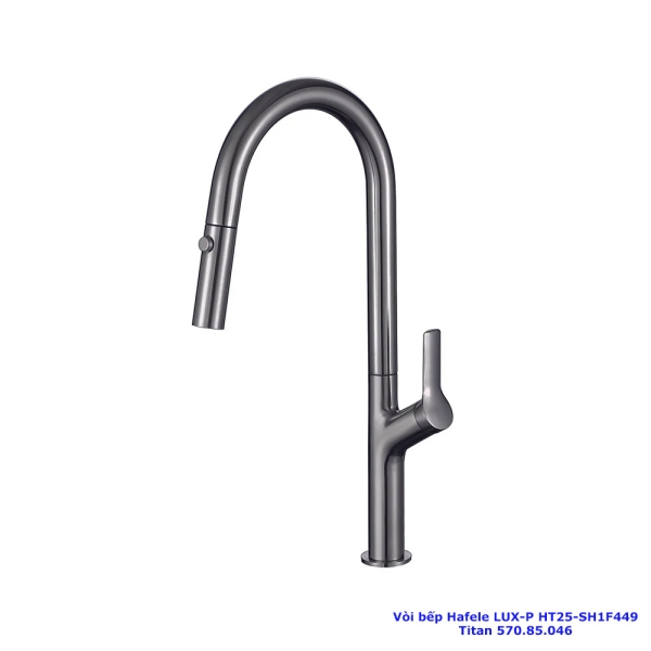 Vòi rửa chén Hafele LUX-P HT25-SH1F449 570.85.046 dây rút màu titan