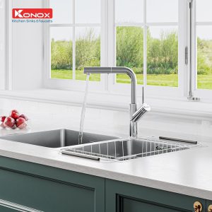 Ảnh công trình thực tế Vòi Rửa Chén KONOX Artan Chrome Dây Rút