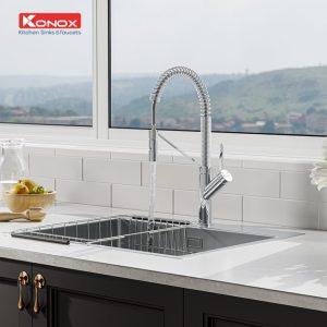 Ảnh công trình thực tế Vòi Rửa Chén KONOX Gusta Dây Rút