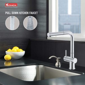Ảnh công trình thực tế Vòi Rửa Chén KONOX KN1337 Dây Rút