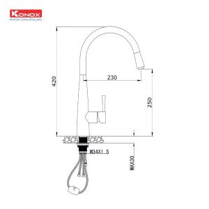 Ảnh công trình thực tế Vòi Rửa Chén KONOX KN1901N Dây Rút
