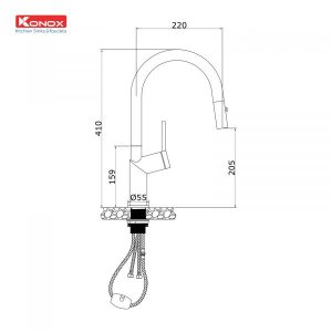 Ảnh công trình thực tế Vòi Rửa Chén KONOX Neva Dây Rút
