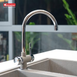 Ảnh công trình thực tế Vòi Rửa Chén KONOX Trim-Water Grey 3 Đường Nước