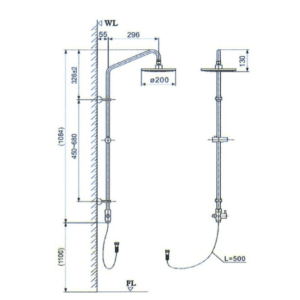 Ảnh công trình thực tế Vòi Sen Cây INAX BFV-1115S-3C Nóng Lạnh