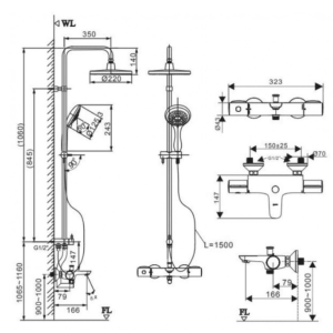Ảnh công trình thực tế Vòi Sen Cây INAX BFV-3415T-9C Nhiệt Độ