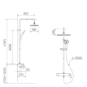 Ảnh công trình thực tế Vòi Sen Cây INAX BFV-635S Nóng Lạnh