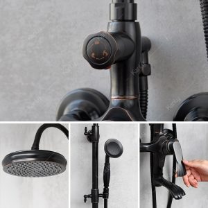 Ảnh công trình thực tế Vòi Sen Cây Kanly GCS13B Nóng Lạnh Cổ Điển Màu Đen